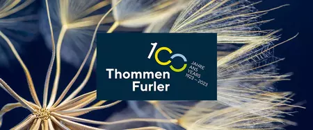 100 Jahre Jubiläumslogo Thommen-Furler AG